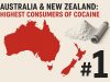 Australia and New Zealand rank as the world’s highest consumers of cocaine.