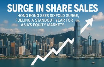 Hong Kong sees sixfold surge in share sales, fueling a standout year for Asia’s equity markets.