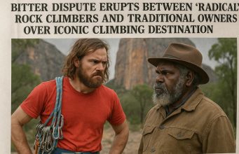 Bitter dispute erupts between ‘radical’ rock climbers and traditional owners over iconic climbing destination.