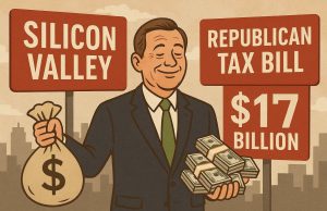 Silicon Valley’s wealthy investors set to gain US$17 billion from Republican tax bill in the U.S. Senate.