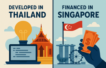 Developed in Thailand and financed in Singapore, as startups increasingly choose the city-state as their base.