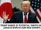 Trump warns of potential tariffs on Japan in dispute over rice exports.