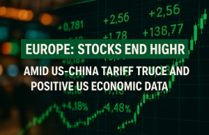 Europe: Stocks end higher amid US-China tariff truce and positive US economic data